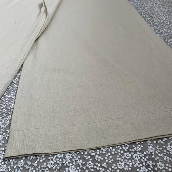 Max Studio London NWT Cream Wide-Leg Linen Trousers - Picture 14 of 15